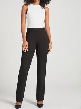 Betabrand Black Straight-Leg Women's Trousers